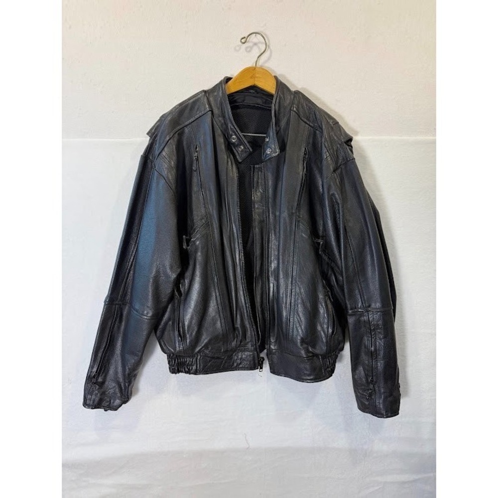 Vintage 1980s Breakfast Club Inspo Moto Biker Genuine Leather Jacket Y2K